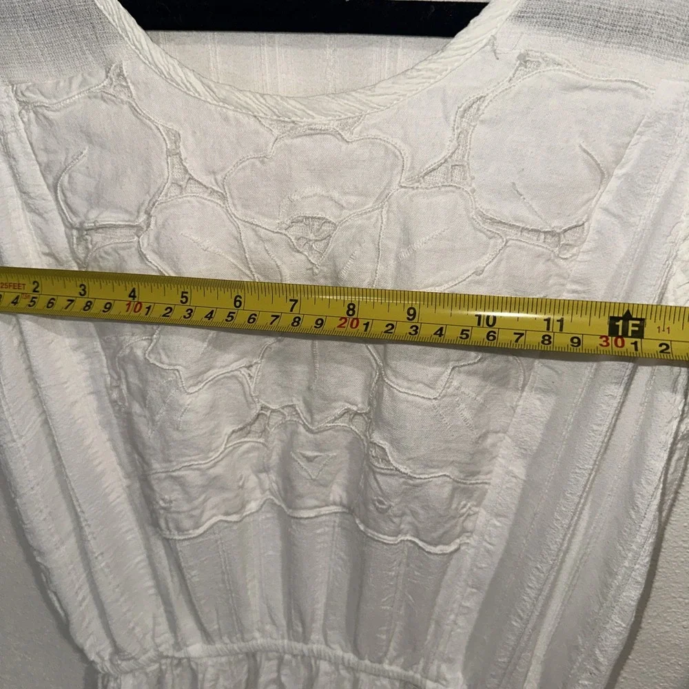 Espencer Alexis Vintage  White Sleeveless Floral Design‎ Dress Sz 10   95%rayon